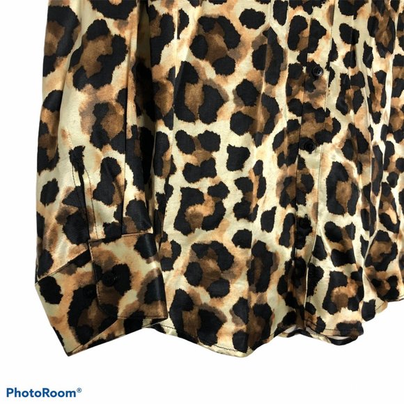 Topshop Leopard Print Button Down Shirt - Picture 4 of 7